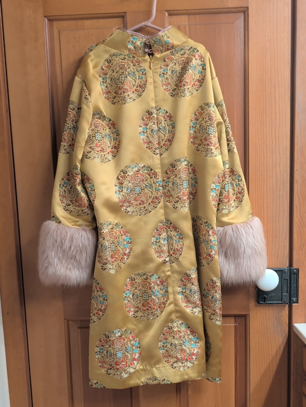 Original Nastygal Chinese Style Gold Brocade Dress Size Large - Picture 4 of 12